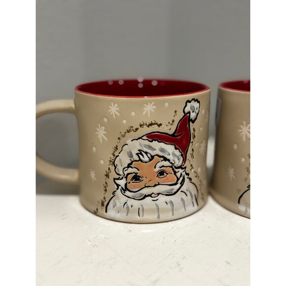 Eli & Anna Santa Claus Coffee Mug Holiday Sammy Red and White Set of 2 NEW - Picture 4 of 4